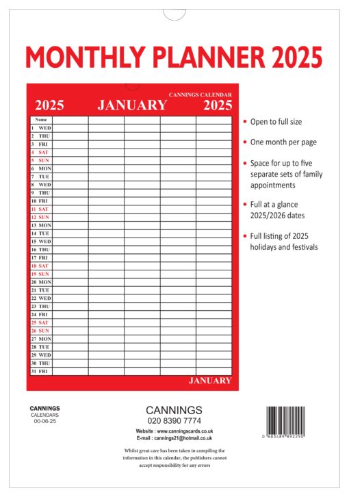 Monthly Planner-B-2025